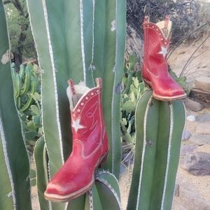 Vintage Justin Western Cowboy Red Boots